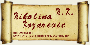 Nikolina Kozarević vizit kartica